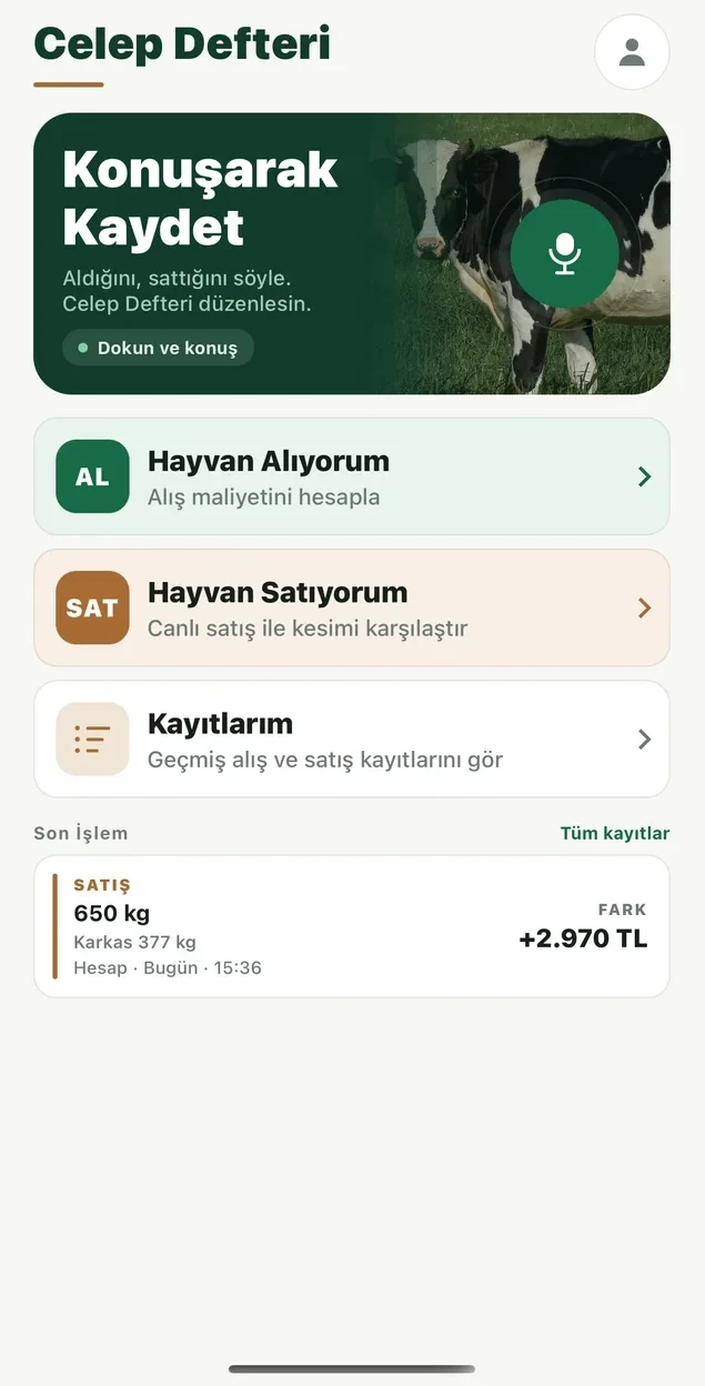 Celep Defteri: ana ekran